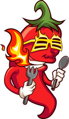 Flaming Chili Chef, Ready to Heat!