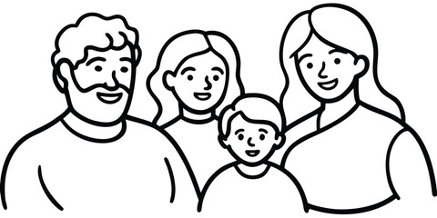 Vector art of a happy family illustration