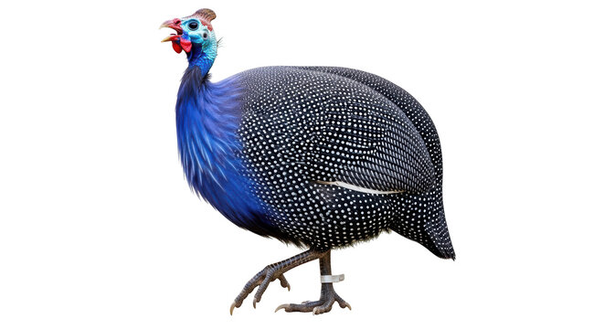 Isolated Guinea Fowl Standing