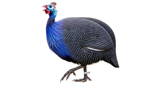 Isolated Guinea Fowl Standing