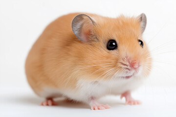 Cute hamster rodent with furry small paws, a pet animal with adorable whiskers and tiny features