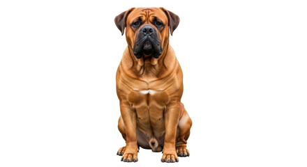 Obraz premium Isolated Bullmastiff dog sitting on white background
