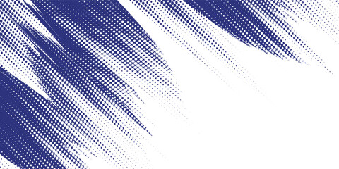 Abstract Blue and White Grunge Background with Halftone Style. Brush Stroke Illustration for Banner, Poster, or Sports. Scratch and Texture Elements For Design