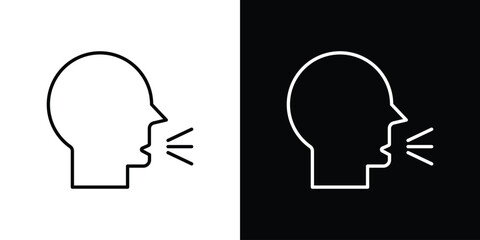 Breath icon. Stroke pictogram. Vector illustration. Vector sign for mobile app and websites.