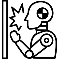 Crash test impact dummy outline icon vector