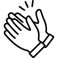 Obraz premium Applauding hands outline icon vector