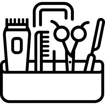 recommend clip art: Grooming tool organizer outline icon vector