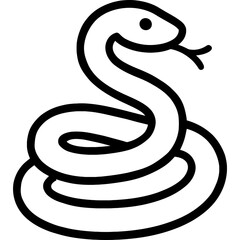 Obraz premium Coiled snake outline icon vector
