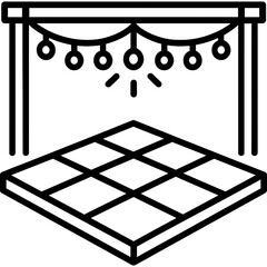 Wedding dance floor lighting outline icon vector