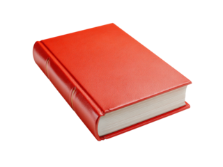 Red leather bound book isolated on black background, Isolated On Transparent Background, Png