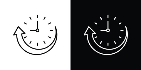 Uptime and downtime icon. Stroke pictogram. Vector illustration. Vector sign for mobile app and websites.