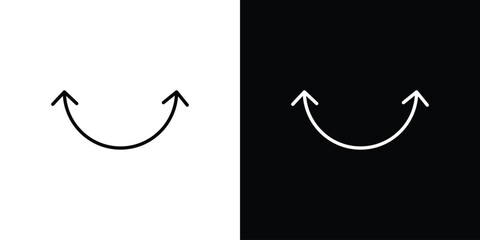 Two side icon. Stroke pictogram. Vector illustration. Vector sign for mobile app and websites.