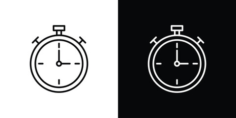 Stopwatch icon. Stroke pictogram. Vector illustration. Vector sign for mobile app and websites.