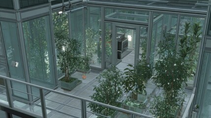 Modern indoor garden atrium