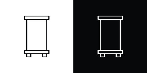 Roll up banners icon. Stroke pictogram. Vector illustration. Vector sign for mobile app and websites.