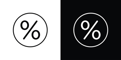 Percent icon. Stroke pictogram. Vector illustration. Vector sign for mobile app and websites.