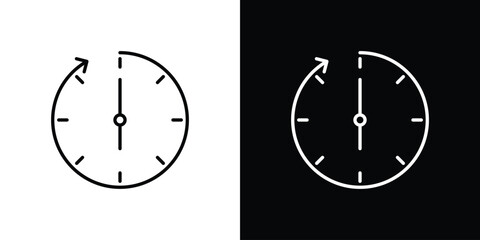 Past icon. Stroke pictogram. Vector illustration. Vector sign for mobile app and websites.