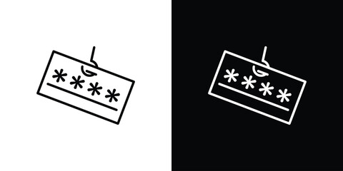 Password phishing icon. Stroke pictogram. Vector illustration. Vector sign for mobile app and websites.