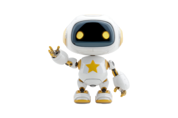 Front view robot character png art studio
