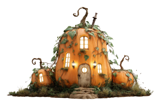 Enchanted pumpkin house png art
