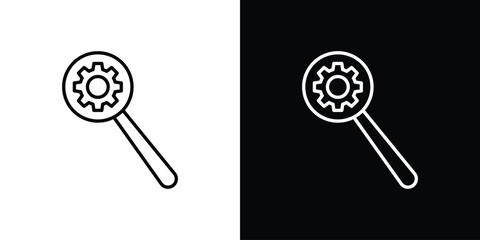Investigate icon. Stroke pictogram. Vector illustration. Vector sign for mobile app and websites.