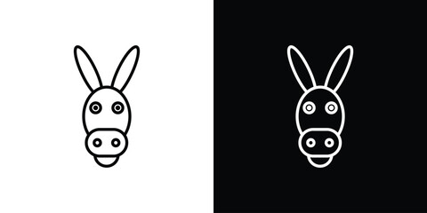 Donkey icon. Stroke pictogram. Vector illustration. Vector sign for mobile app and websites.