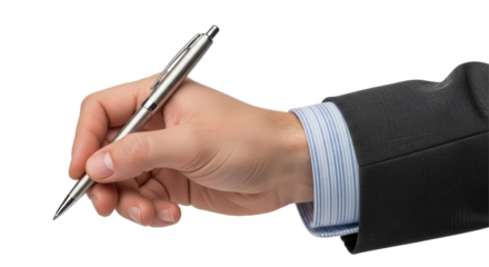 Isolated Hand Holding Pen