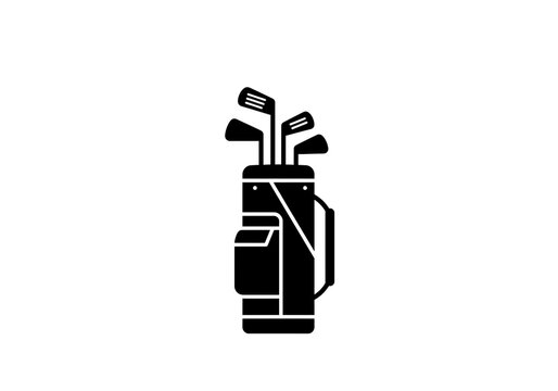 black golf clubs in bag clip art preview