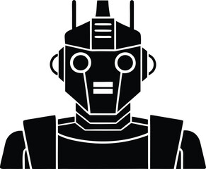 futuristic robot head vector illustration outline
