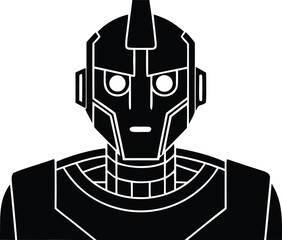 ai robot head silhouette vector