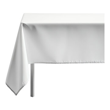 White tablecloth isolated on transparent background
