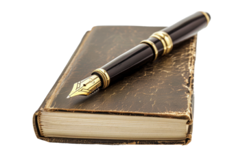 Pen on the book isolated with transparent background perfect for educational materials and stationery advertisements