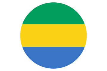round Flag of Gabon vector