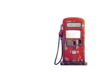 Innovative petrol pump isolated on clear transparent background showcasing its features for enhancing visual content in transportation and energy industry illustrations.