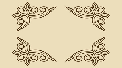 Fototapeta premium Vintage corner frame ornament icon