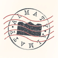 Almaty Stamp Skyline Postmark. Silhouette Postal Passport. City Round Vector Icon. Vintage Postage Design.