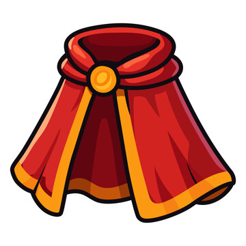 Naklejki Cartoon Red Cloak – Fantasy Hero Cape Icon for RPG Game