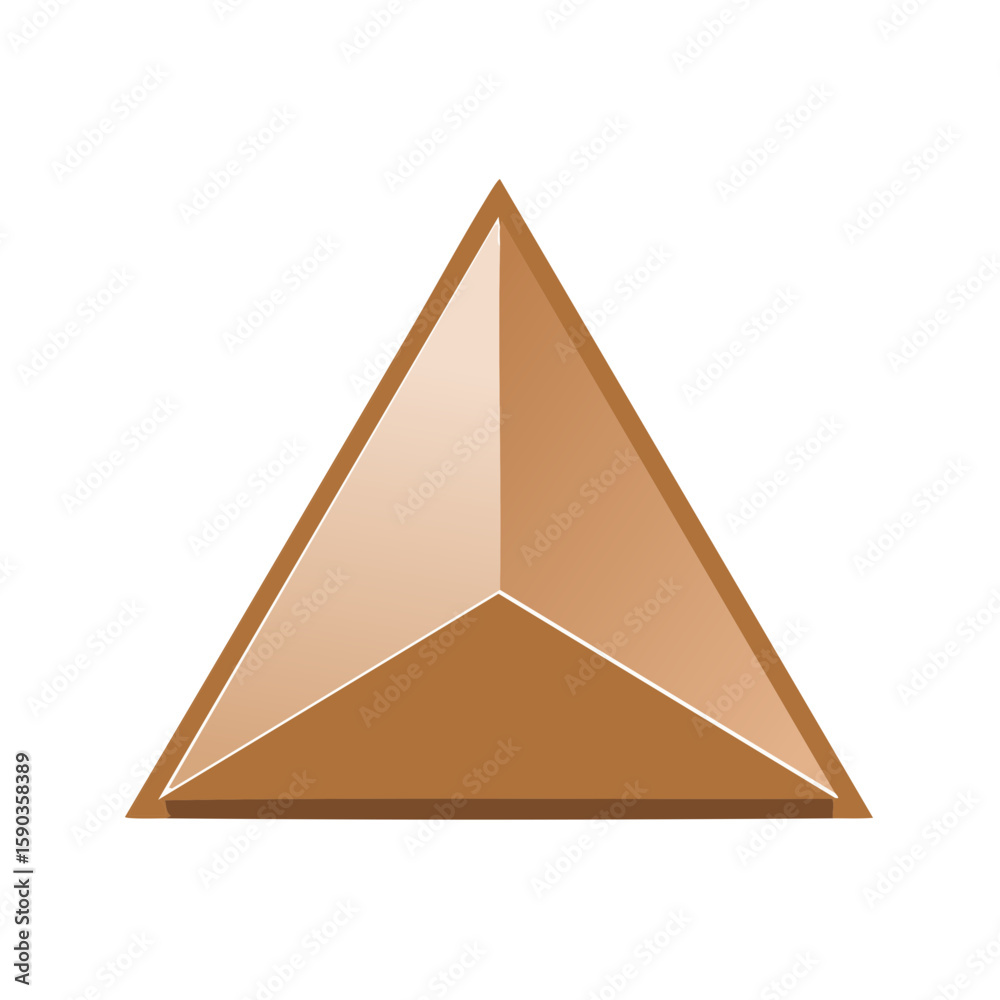 Fototapete abstract bronze triangle, modern geometric design element with three dimensional appearance, minimal