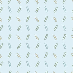 Seamless pattern with paper clips