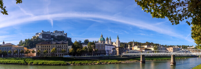 Panoramic view of Salzburg cityscape in Austria , Fourth largest city in Austria and famous tourist...