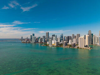 Downtown Brickell Miami. Panoramic modern architecture in Miami downtown, Florida. Miami skyline...