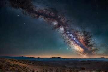 Sunrise and Earth view from space with Milky way galaxy.