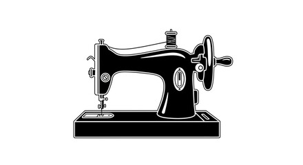 Vector vintage sewing machine vector image for diy crafts and tailoring projects and sewing machine clipart art
