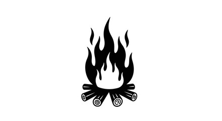 Vector campfire flames burning fire wood bonfire outdoor camping heat danger burn blaze hot warm light 100 char