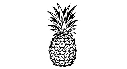 Vector pineapple fruit vector illustration tropical food design summer fresh sweet healthy exotic plant drawing line art