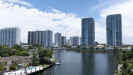 Rooftop City Drone Shot Aerial Urban Skyline View