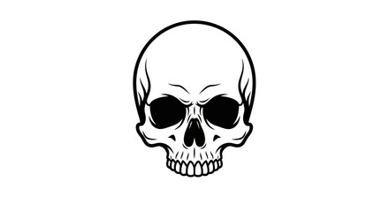 Obraz premium Vector skull vector illustration for halloween and day of the dead with black and white skull drawing art