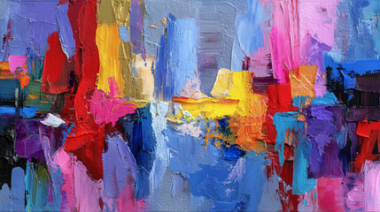 Fototapeta premium Vibrant Neon Abstract Oil Brushstroke Wallpaper, Generative AI 