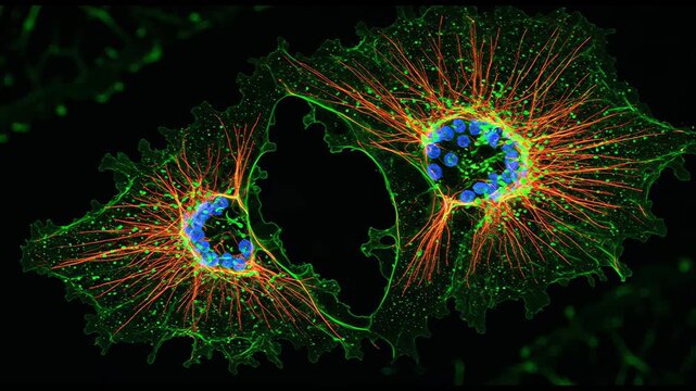 Fluorescence microscopy of actin filaments v1