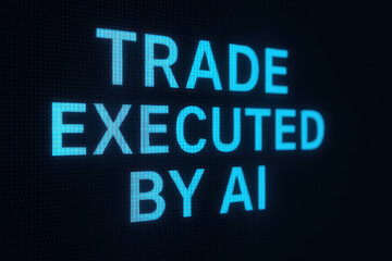 Trade executed by AI in energy trading system with digital technology and futuristic concept